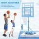 preview thumbnail 3 of 7, Soozier 63" - 70.75" H Adjustable Basketball Hoop and Base with Reinforced Rim & Net & Wheeled Water/Sand Base, Blue