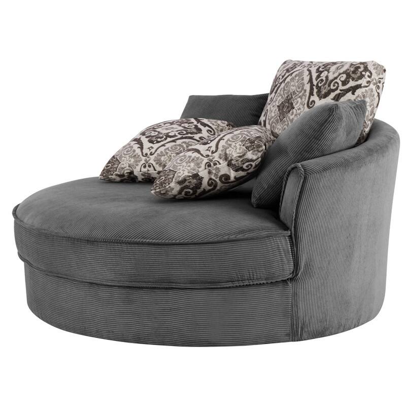 360 Degree Swivel Round Sofa Chair with 5 Movable Pillow