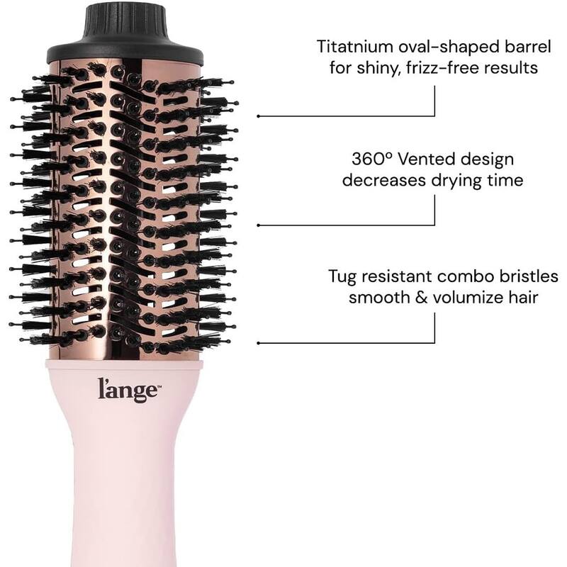 L'ANGE HAIR LAN2452 Le Volume 2-in-1 Titanium Blow Dryer Brush, 60mm, Blush