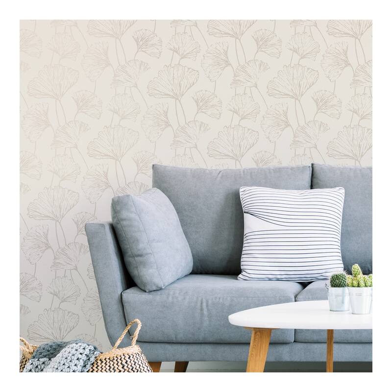 NuWallpaper Silver Hikarigaoka Peel & Stick Wallpaper - 216in x 20.5in x 0.025in