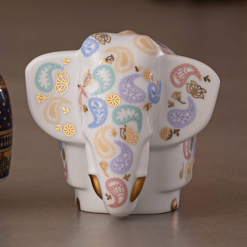 Paisley Gold Elephant Figurine