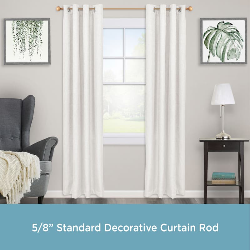 Kenney® Newbury 5/8" Standard Decorative Window Curtain Rod, 28-48", Brushed Brass
