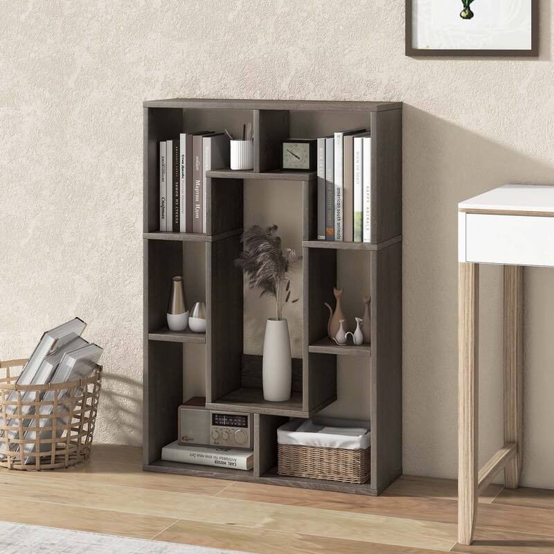 Costway 7-Cube Geometric Bookshelf with Anti-Toppling Device Modern - See Details