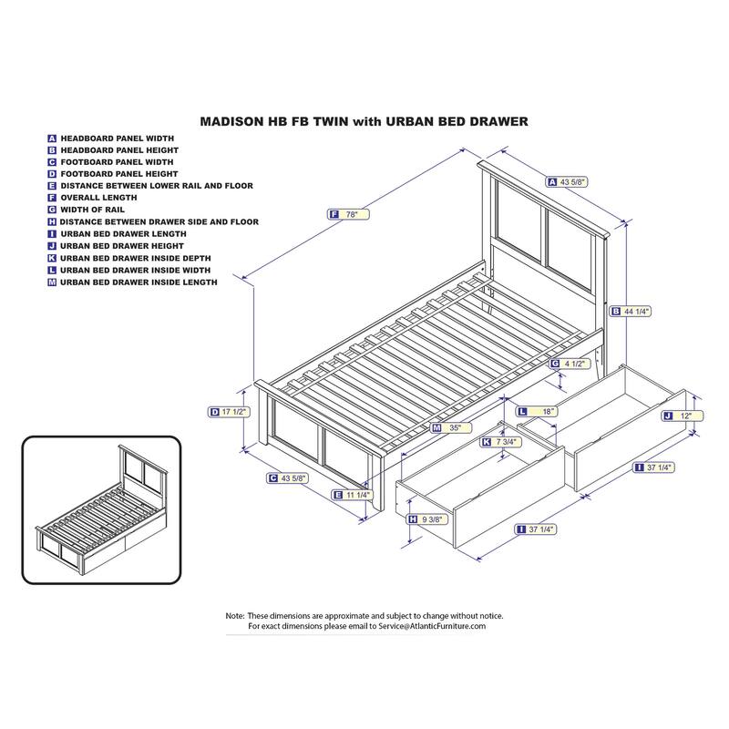 Asian Platform Bed with Footboard & 2 Drawers - Storage Bed Frame - Slatted Support