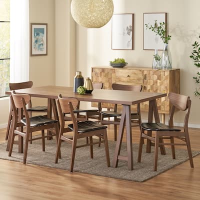 Anise Mid-Century Modern 7 Piece Dining Set with A-Frame Table by Christopher Knight Home