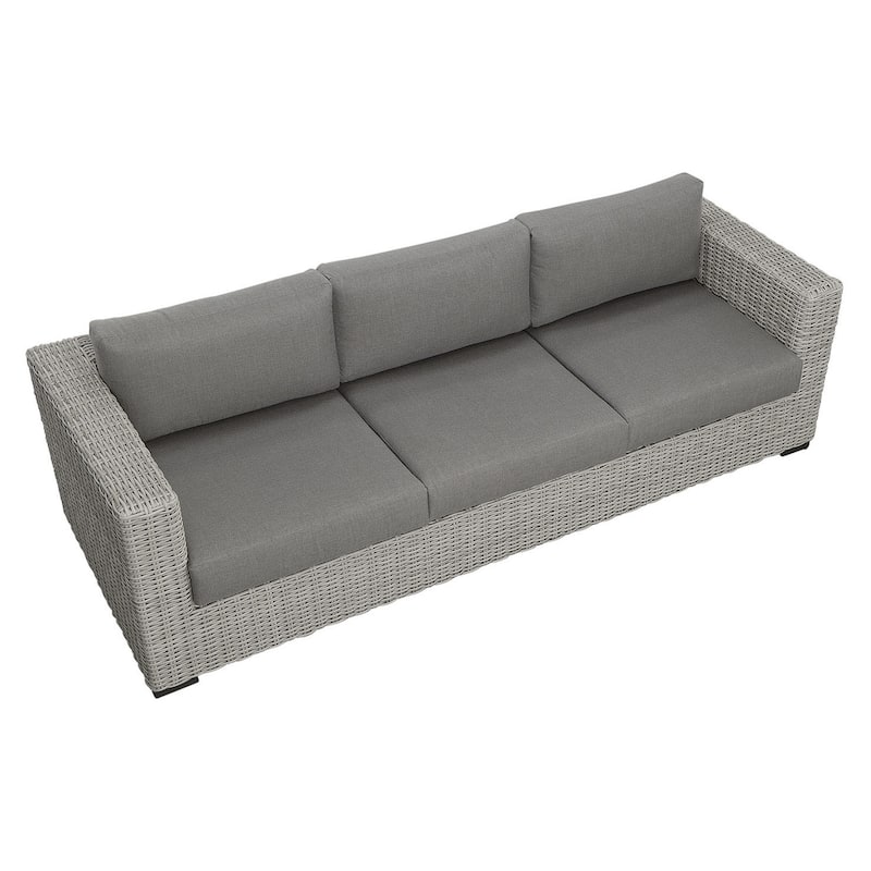 Bogra Rattan Outdoor Wicker Sofa, Gray