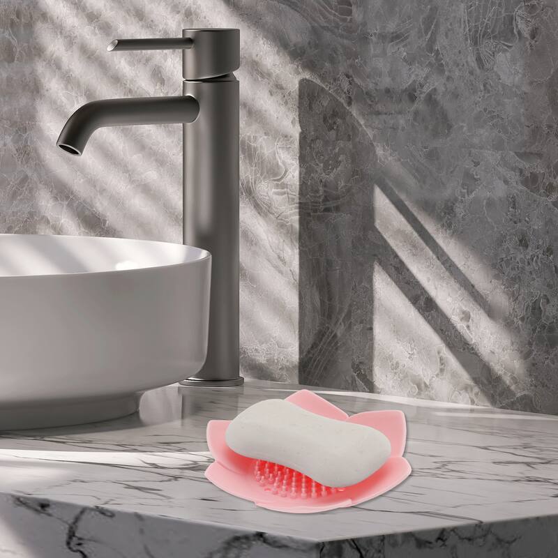 Waterproof Flower Soap Holder for Bathroom 5.31"x5.12"x1.38" 1 Pc - Pink