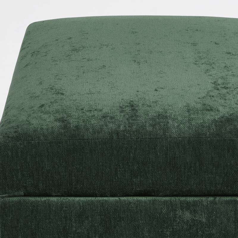 Oversized Chenille Modular Ottoman With Cushioned Top
