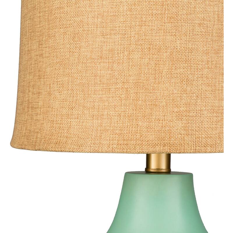 Artistic Weavers Turquoise over Bronze Natural Shade Lamp