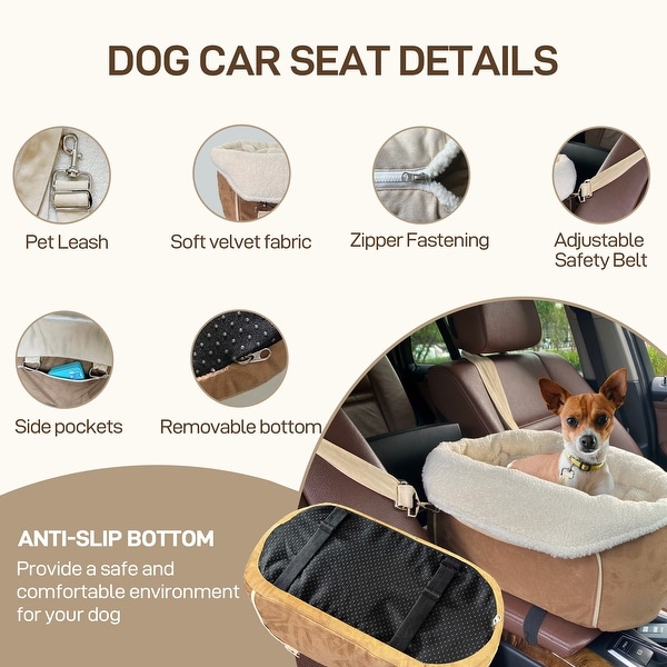 WOWMAX Small Dog Car Seat for Center Console Pet Booster Seat for Car Cat Carrier On Sale Bed Bath Beyond 39188346