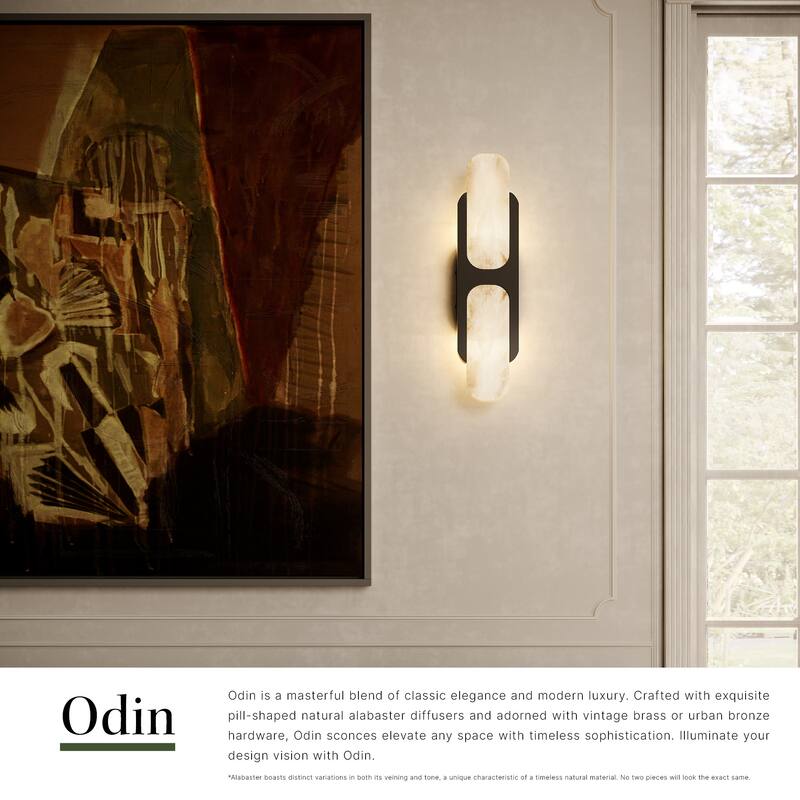 Alora Lighting WV357217 Odin 2 Light 4" Tall Bathroom Sconce