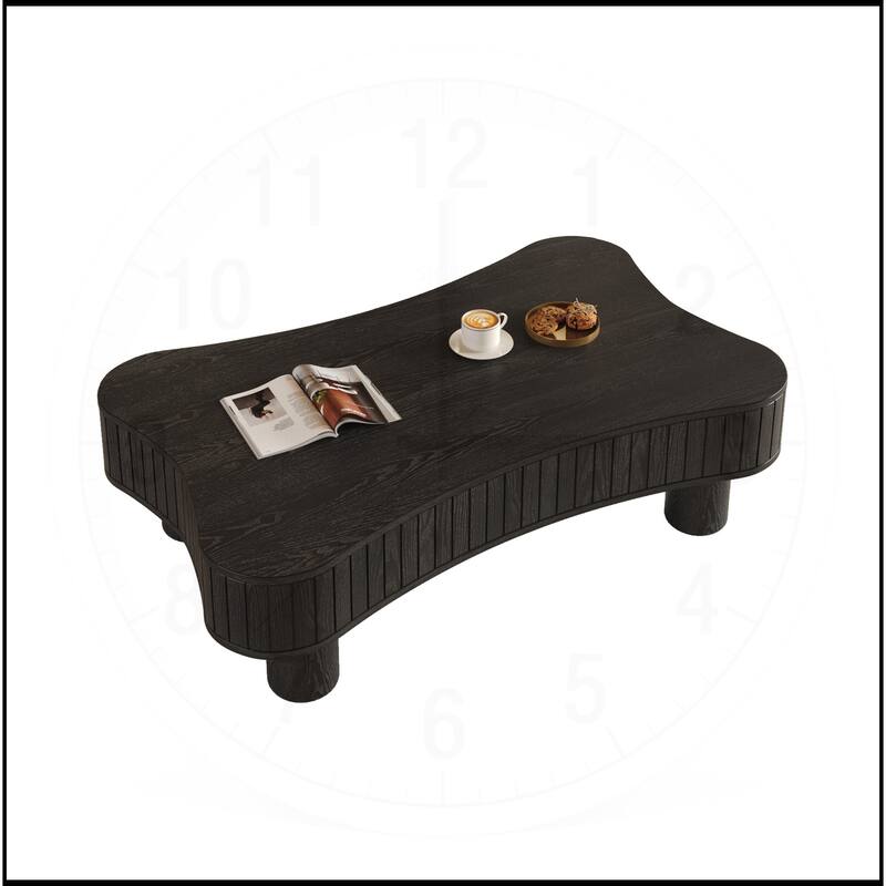 42" Lift Top Coffee Table with Fluted Panel Hidden Storage