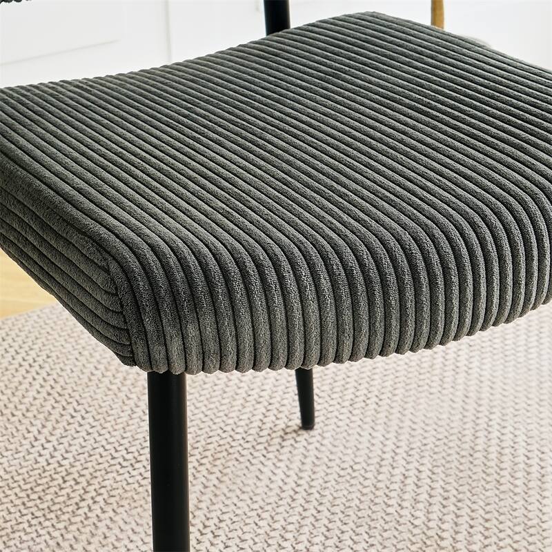 Modern Velvet Upholstered Dining Chair with Metal Legs (Set of 2)
