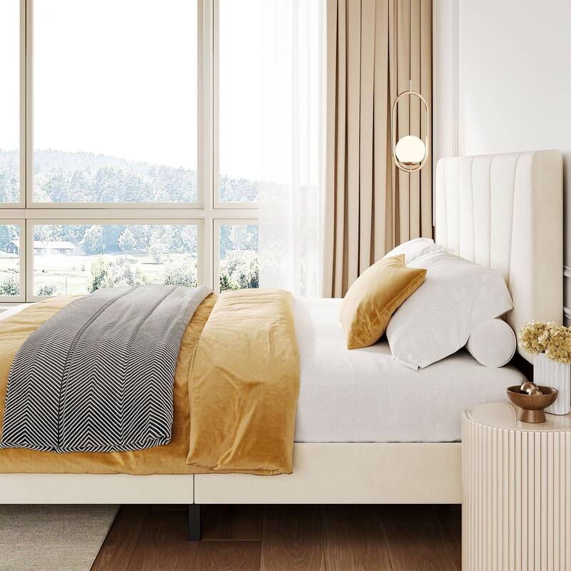 Bed Frame with Adjustable Headboard