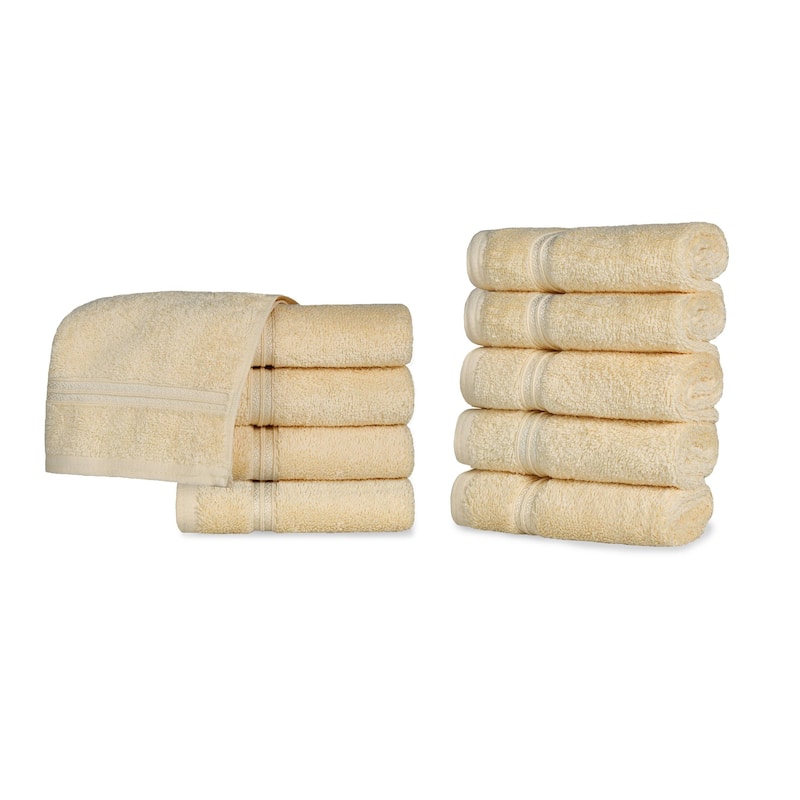 Superior Heritage Egyptian Cotton Absorbent Face Towel Set of 10