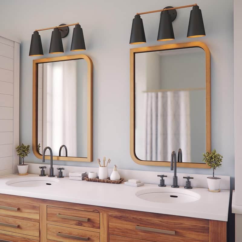 Swish Painted Brass Finish Wall Mirror - 24" x 36"