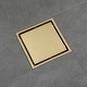 preview thumbnail 2 of 2, brushed gold 6 inch stainless material shower drain with ABS base - 6 x 6