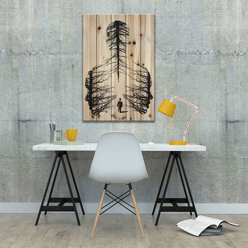The Walk Print On Wood by Dániel Taylor - Multi-Color