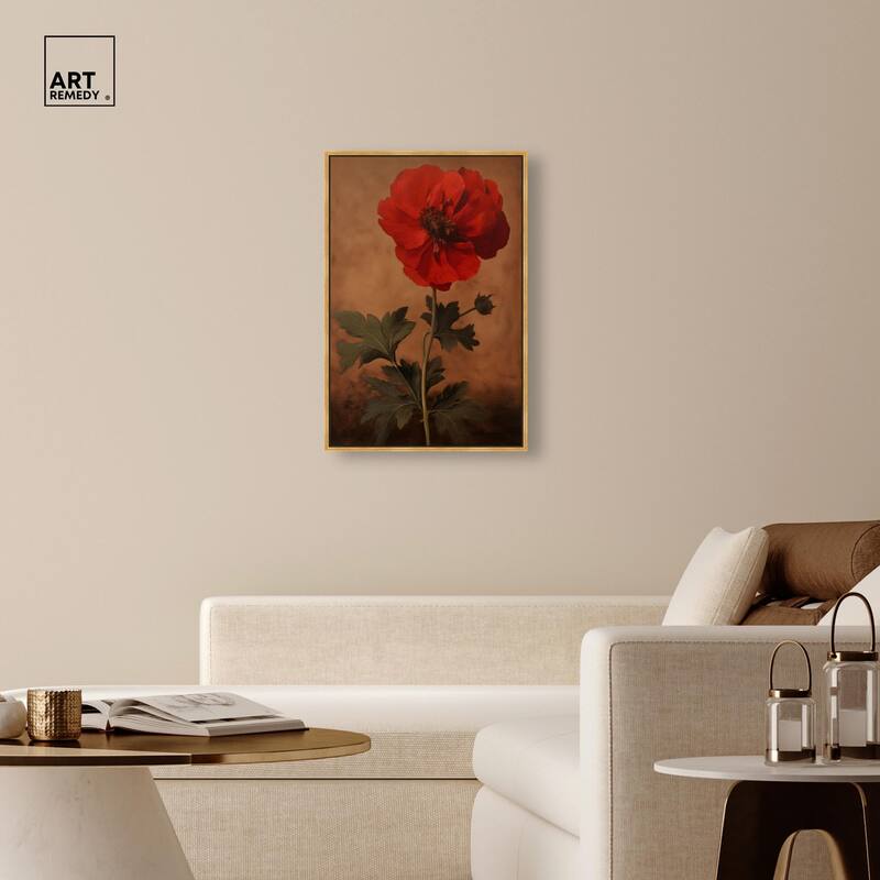 Flourish in Red II Canvas by Art Remedy