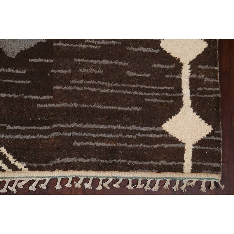 Tribal Oriental Moroccan Area Rug Wool Hand-knotted Living Room Carpet - 9'8" x 14'9"