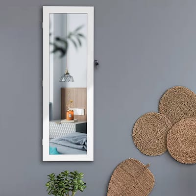 Fashion Simple Jewelry Storage Mirror Cabinet Hung On The Door Or Wall - N/A