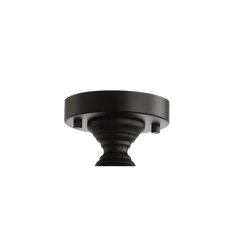 Ilsa 17" 3-Light Crystal/Metal Drum Semi-Flush Mount, Black by JONATHAN Y