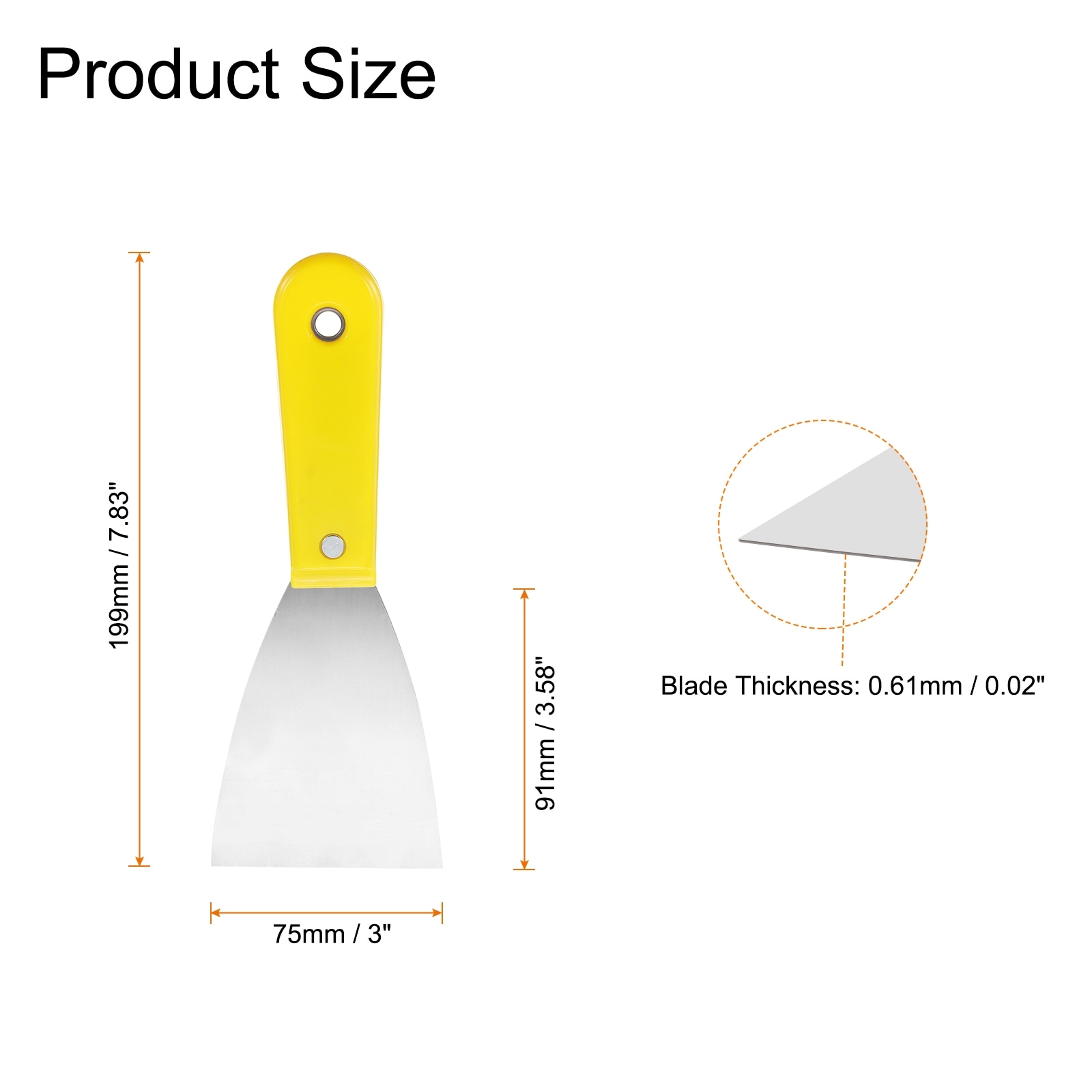 Carbon Steel Putty Knife Plastic Handle Spreading Drywall Flex Putty Scraper for Wallpaper Wall Taping Scraping Painting