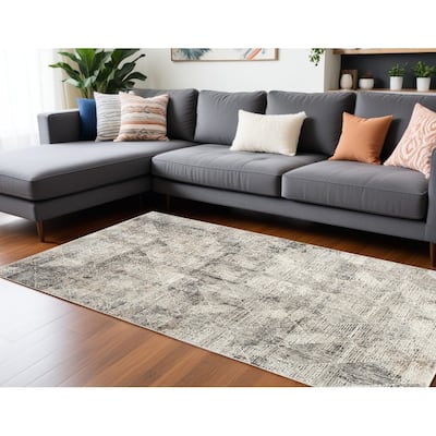 Power Loomed Geometric Modern Non Skid Stain Resistant Area Rug - 118' X '94' X '0.5