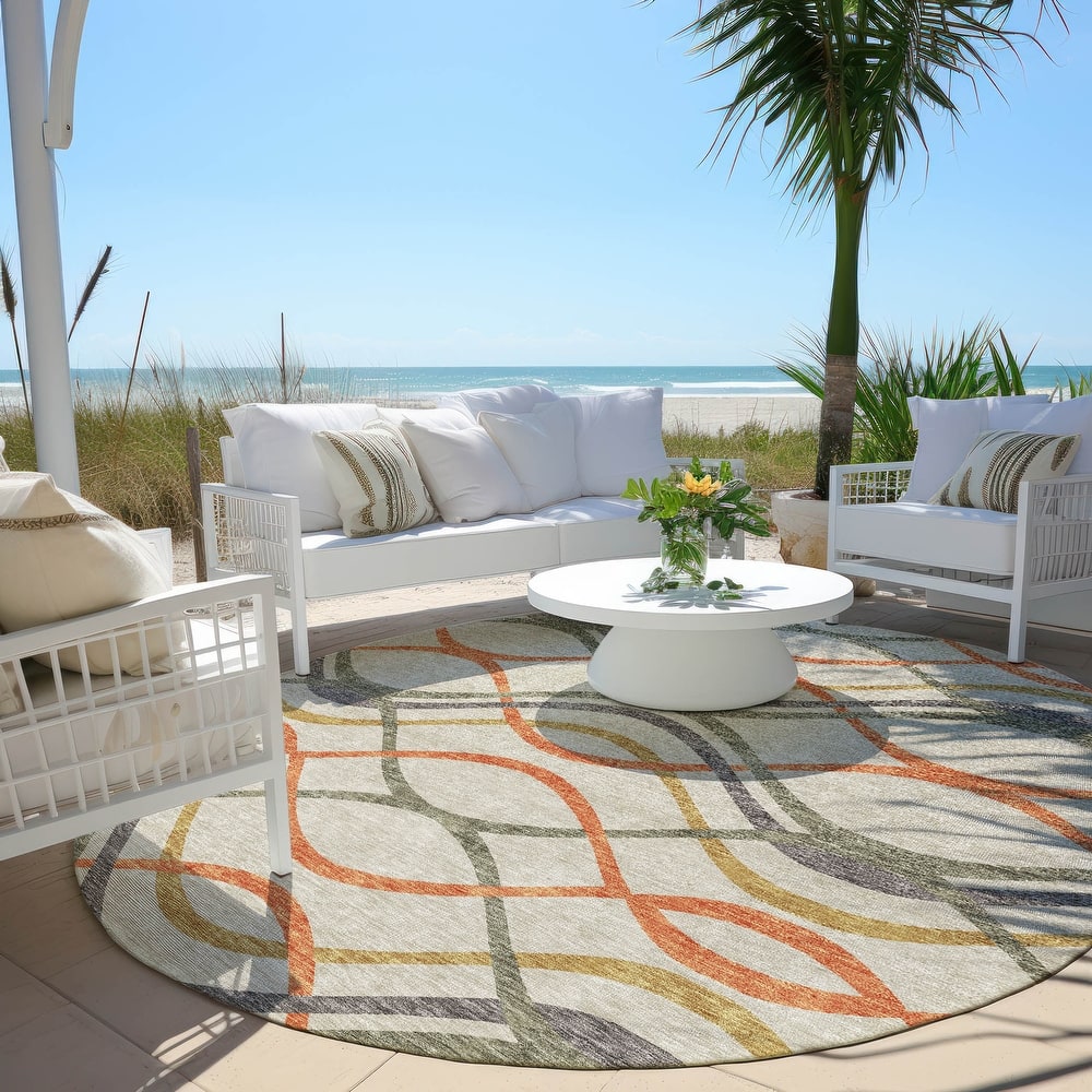 Machine Washable Indoor/ Outdoor Chantille Contempo Deco Rug