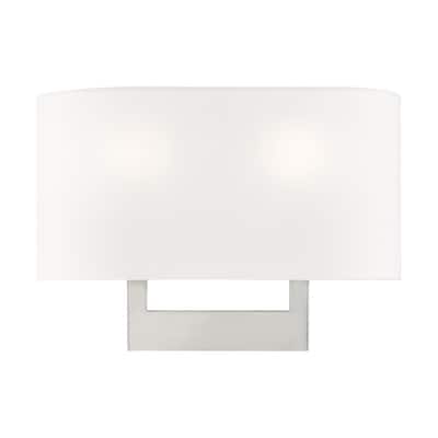 Livex Lighting 2-light Brushed Nickel Wall Sconce, 42401-91 - 14" W X 9.5" H X 3.95" EXT