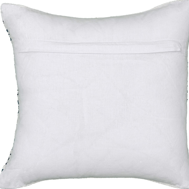 HomeRoots 18" X 18" Blue White And Gray 100% Cotton Chevron Zippered Pillow