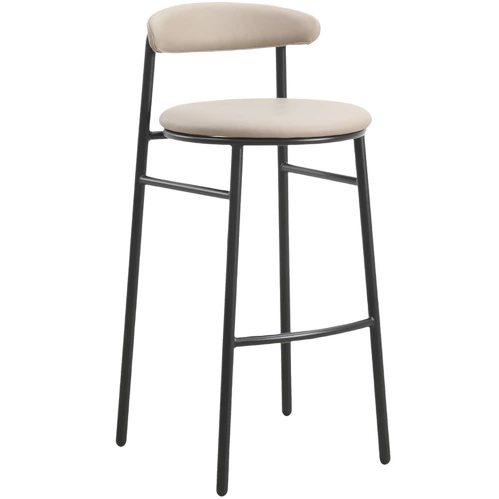 Polyster Bar Stool in Black Stainless Steel Lume Series by LeisureMod