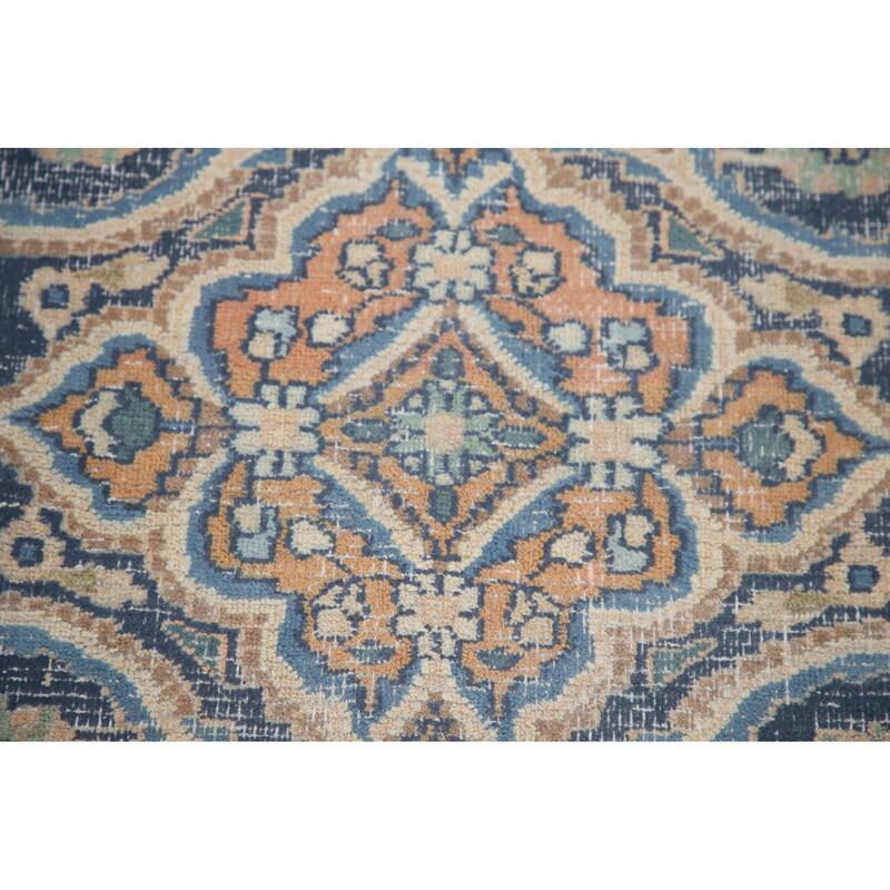 Hand Knotted Oriental 100% Wool Carpet Traditional Floral Peach Mashad Area Rug - 11' 6'' X 7' 11''