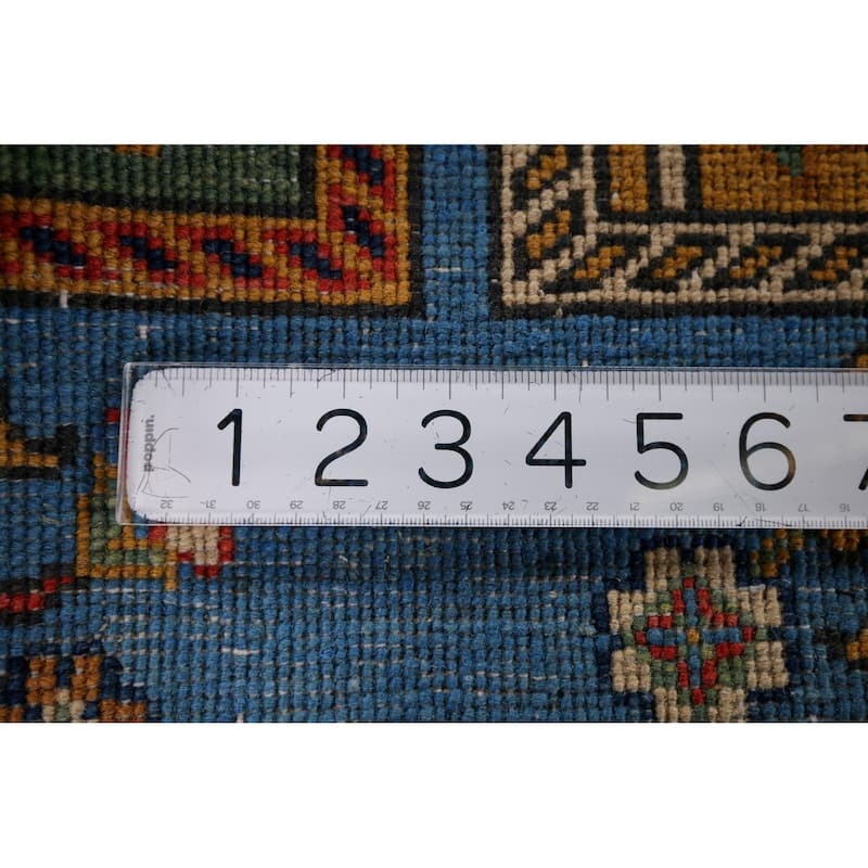 Garden Design Kazak Oriental Accent Rug Hand-Knotted Wool Carpet - 3'8" x 4'11"