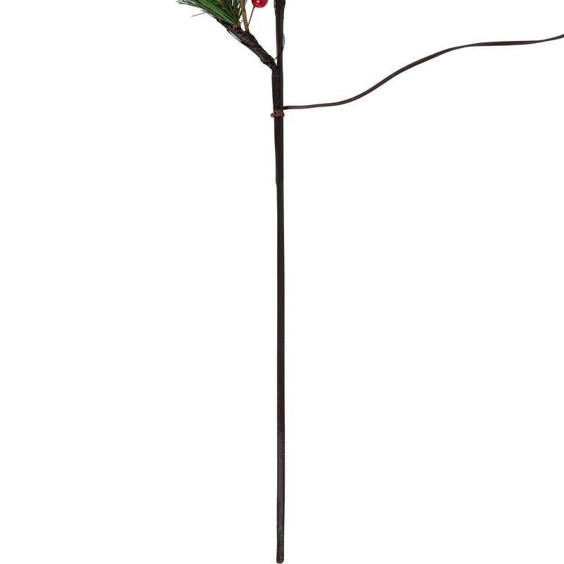 Lighted Berry and Pinecone Christmas Pine Spray - 29" - Warm White