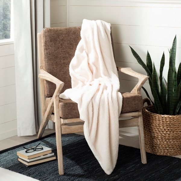 SAFAVIEH Marshmallow Cream 50 x 60 inch Throw Blanket On Sale