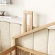 preview thumbnail 4 of 4, Twin House Shaped Bedside Floor Bed with Guardrails, Slats, with Door,Natural