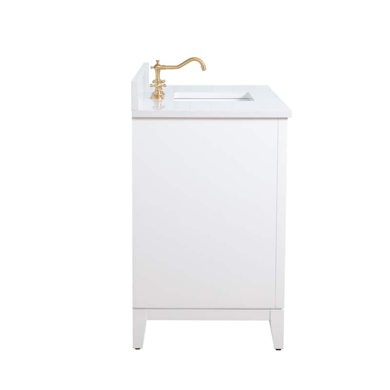 Vanity Art Bathroom Vanity with Ceramic Sink and Engineered Marble Top