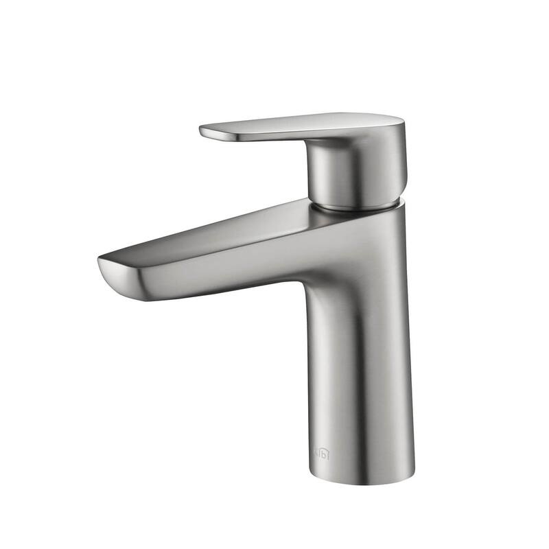 Lead Free Solid Brass Single Handle Bathroom Vanity Sink Faucet with Water Hose - Brushed Nickel