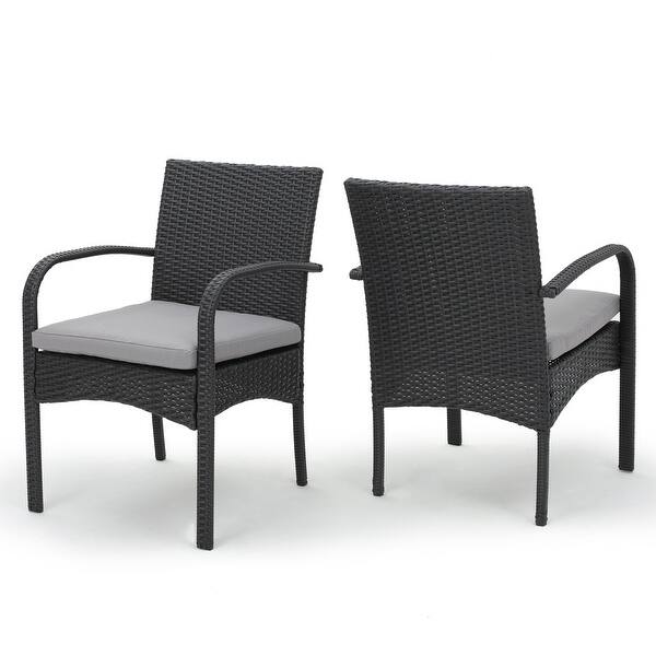 Shop Black Friday Deals On Cordoba Wicker Outdoor Cushioned Dining Chairs Set Of 2 By Christopher Knight Home On Sale Overstock 10170621