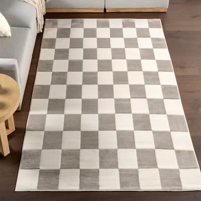 Nuloom Zhuri Checkered Machine Washable Area Rug