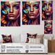 Designart 'Sensual Woman With Colorful Butterfly I' Contemporary Glam ...
