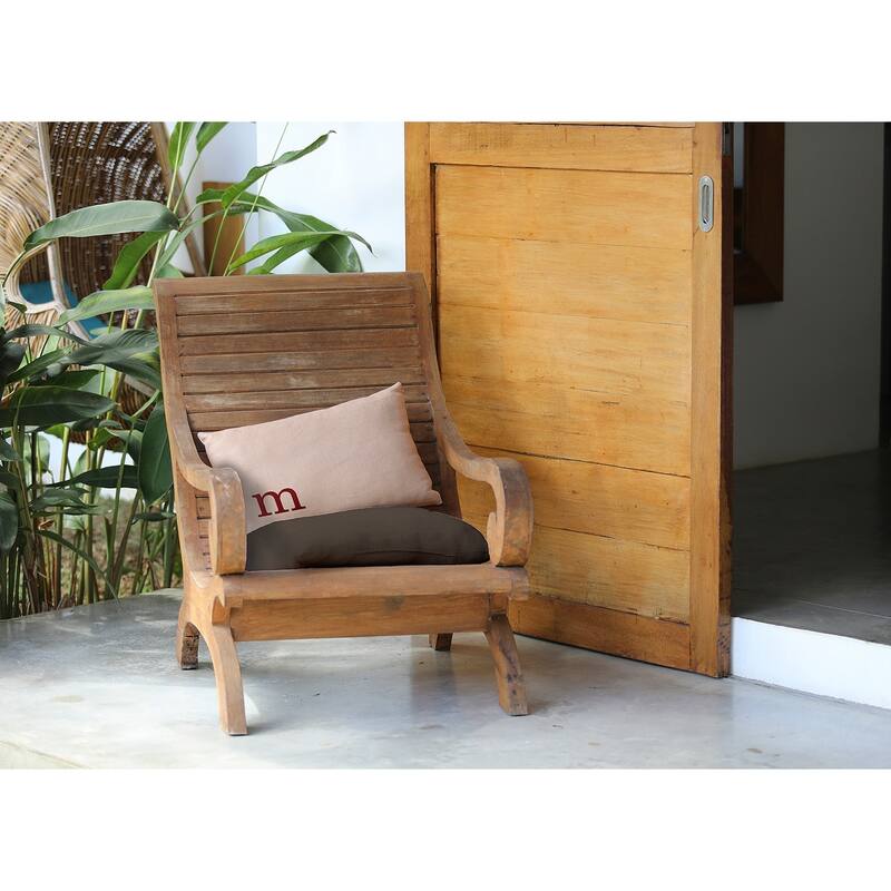 Modern Monogram Indoor/Outdoor Throw Pillow-M