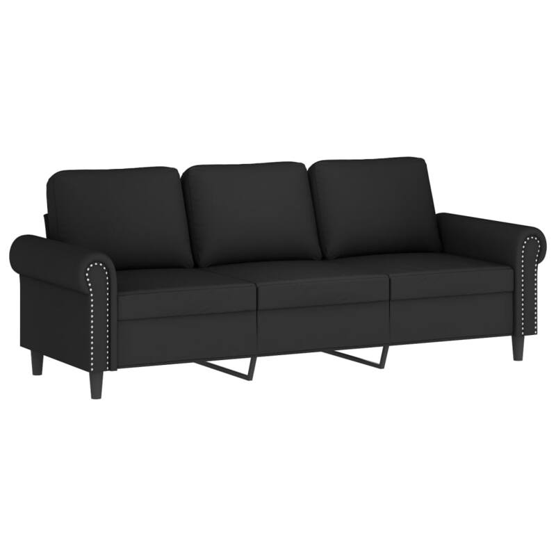 vidaXL Sofa Set Black Velvet 3-seater, 2-seater, armchair Seats Many - 30.3 x 83.5 x 31.5 in.