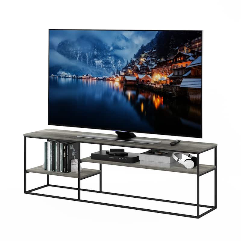 Furinno Moretti Modern Lifestyle TV Stand for TV up to 78 Inch, Columbia Walnut