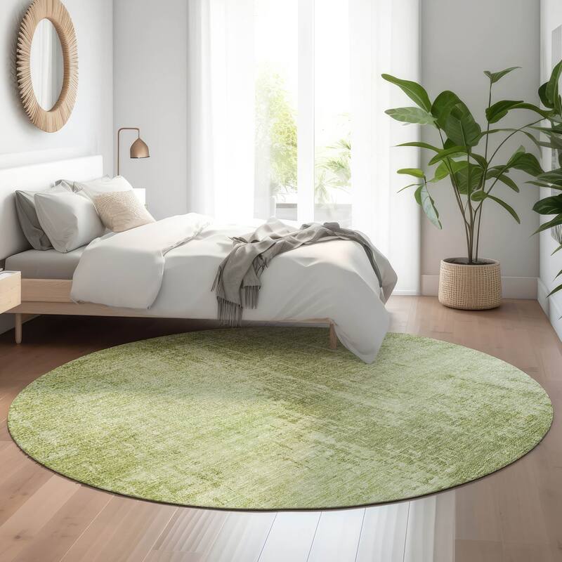 Premium Washable Super Soft Abstract Ombre Mayfield Rug - Sage - 8' x 8' - Round