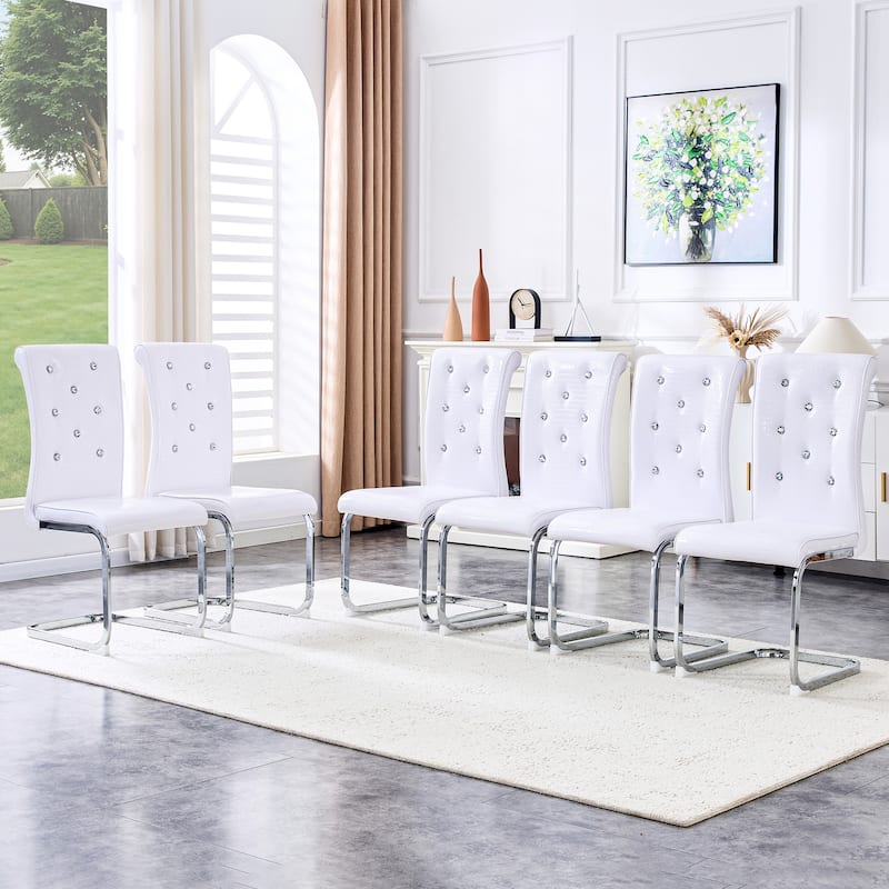 Set of 2 Dining Chair White Side Chair Kitchen Chair Leisure Chair Lounge Chair Office Chair Armless Chair