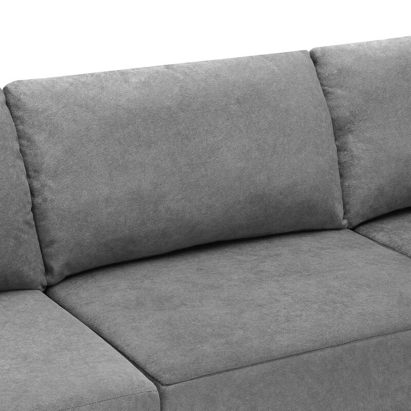 5 Pieces Sectional Sofa Set, Modular Sectional Sofa Convertible Sleeper Sofa Bed for Living Room, Free Combination Floor Couch