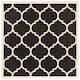SAFAVIEH Courtyard Kathy Indoor/ Outdoor Waterproof Patio Backyard Rug - 5'3" x 5'3" Square - Black/Beige