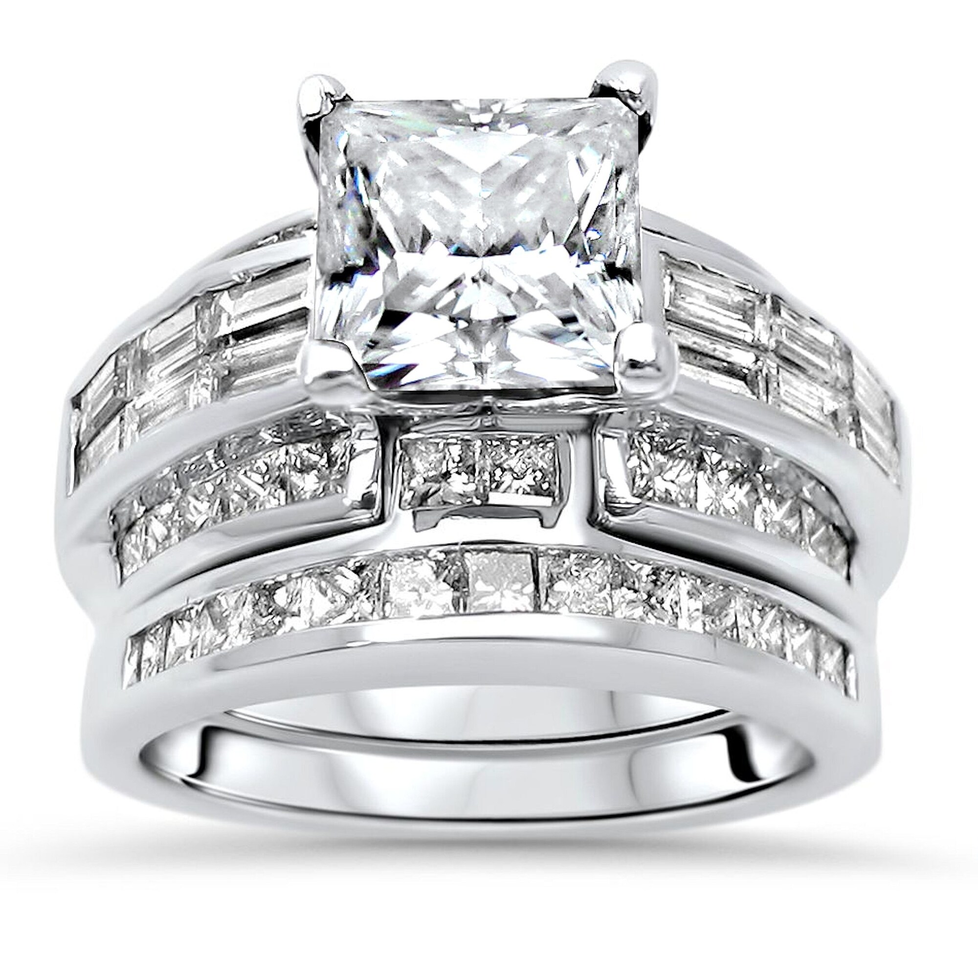 2.50 Ct Oval Cut Diamond Bridal Set Engagement Ring 14k White Gold Finish 2.50 Ct Oval Cut Diamond Bridal Set Engagement Ring 14k White Gold Finish